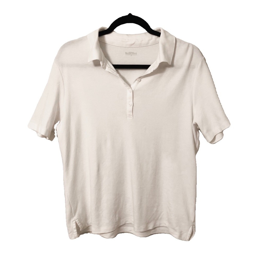 Northern Reflections 100% Pima Cotton White Short Sleeve Collared T-Shirt